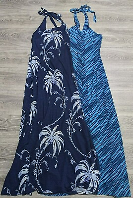 Tommy Bahama *2 Dresses* Womens XS Halter Summer Long Maxi Dresses Preowned $24.52