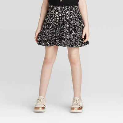 #ad Girls#x27; Floral Mini Skirt art class Black L 10 12 $6.75