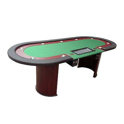 #ad IDS 96quot; Luna Ultra Poker Table Green Cloth Dealer Spot Drop Box Wooden Legs $1289.00