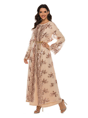#ad Open Cardigan Islamic Women Muslim Kimono Abaya Long Robes Islamic Dubai Dresses $28.38