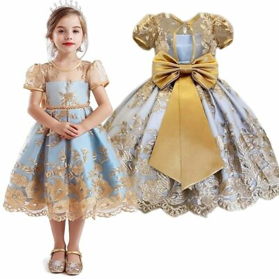 Elegant Princess Girls Dress Children Party Dresses Wedding Ball Gown Fancy Kids $30.48