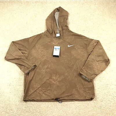 Nike Pro Womens Cover Up Hooded Top Medium Floral New Brown Oversized DV9683 258 $54.99