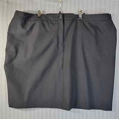 #ad Lands#x27; End Womens Pencil Mini Skirt Plus Size 26W black Wool Blend Pockets Lined $24.99
