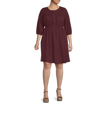 #ad Womens Terra amp; Sky Button Front Dress Sz 4X $17.00