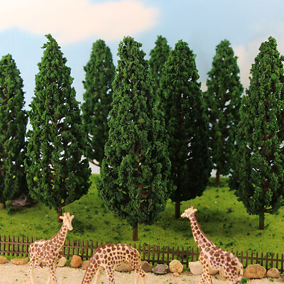 10pcs Model Pine Trees 1:25 Green For O G Scale Railway Layout 16cm S16060 $13.99