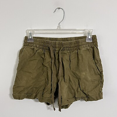Old Navy Womens Short Shorts Size XS Brown Linen Rayon Elastic Waistband $19.88