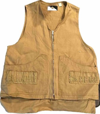 #ad Vintage 50s 60s? Sears Sportswear 40” Chest Canvas Hunting Shot Gun Vest Jacket $25.00