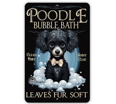 #ad #ad Poodle Bubble Bath advertising Sign 8x12 bathroom bath decor dog sign $23.95