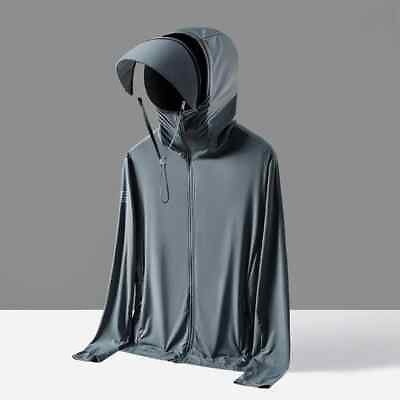 #ad UPF 50 UV Summer Skin Coats Men Ice Silk Sun Protection Ultra Light Sportswear $31.17