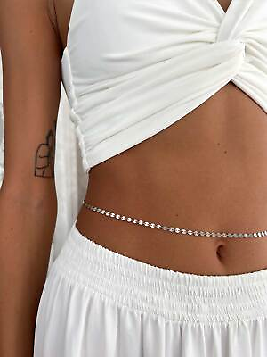 #ad #ad Silver 925 Belly Chain Bikini jewelry Waist chain Rose Gold Body Jewelry $84.90
