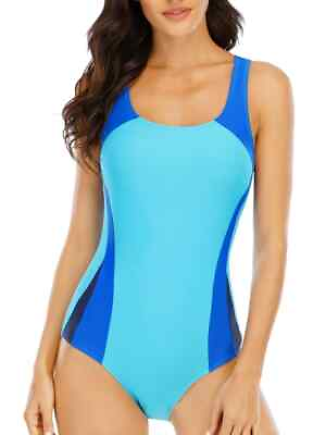 HALCURT Women#x27;s Size Medium swimsuit One Piece Racerback Colorblock $18.00