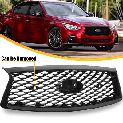 #ad Front Upper Grille Glossy Black Grill Fit Infiniti Q50 2018 2019 2020 2021 2022 $41.99