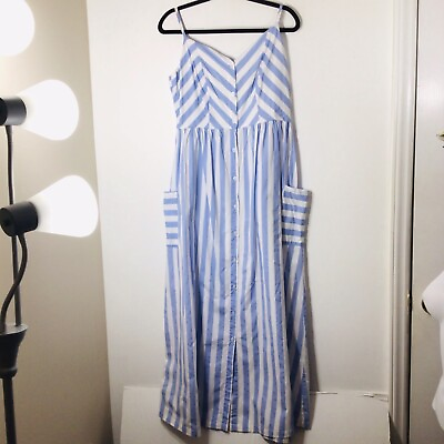 #ad Boutique dress medium maxi blue stripe women $15.00