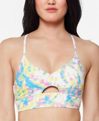 #ad Jessica Simpson Small Bikini Top Cami Tie Dyed Cropped Keyhole Swimsuit $58 NEW $15.00