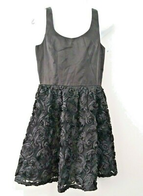 #ad New Women#x27;s Adrianna Papell Boutique Black Cocktail Dress Size 10 NWT Fit Flare $48.88