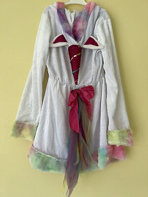 Unicorn Girls halloween costume Hooded dress With Detachable Tail Sparkle MEDIUM $9.95