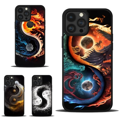 #ad Funny Cover For iPhone 11 12 13 14 15 Max Pro yin yang map dragon $9.99