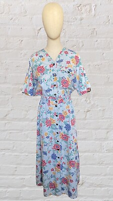 #ad Vintage 90’s Floral Button Up Maxi Dress Cottagecore Western Boho $30.00