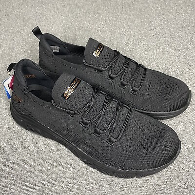 Skechers Bobs Flex Connect All Black Womens Wide FitTrainers Shoes Size 10 $35.00