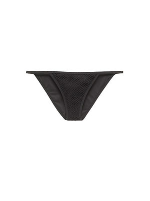 #ad Victoria#x27;s Secret Mesh String Bikini Bottom Solid Black Size Large L NEW NWT $16.00