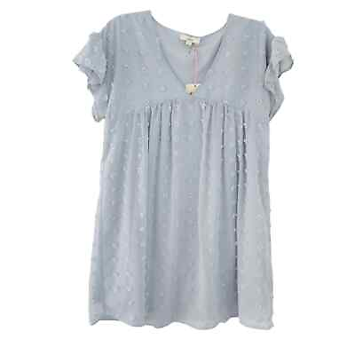 #ad New Entro Summer Dress Small Pastel Blue Short Sleeve Flowy Romantic Dress $33.29