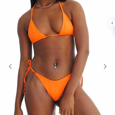 #ad #ad Brand New Seven Swimwear Bright Orange Women#x27;s Bikini Set Size Small $60.00
