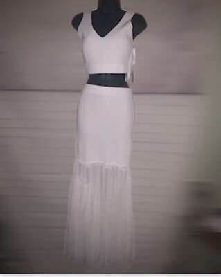 #ad White Skirt Set Size Large $65.00