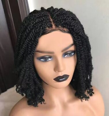 Pixie Cut Short Black Box Braided Wigs Synthetic Heat Safe for Black Women Daily $21.84