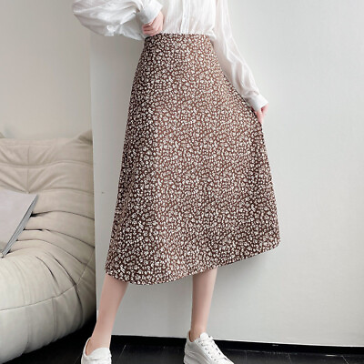 #ad Casual Womens Floral High Waist A Line Slim Fit Fashion Mid Length Skirt Dress $21.31