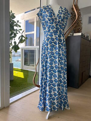 #ad Paul amp; Joe Women Summer Floral Maxi Dress White Blue Size FR42 US 6 $99.00