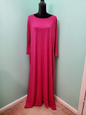 Zenana Premium Women#x27;s Size XL Pink Long Sleeve Maxi Dress $25.00