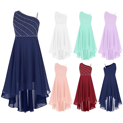 #ad #ad Girls Gowns Cocktail Dresses High low Hem Dress Sleeveless Party Breathable $19.22
