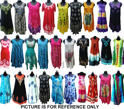 #ad Assorted 30pc Multi Beach Sundress Hippie Boho Tunic Regular Gypsy Dresses $354.08