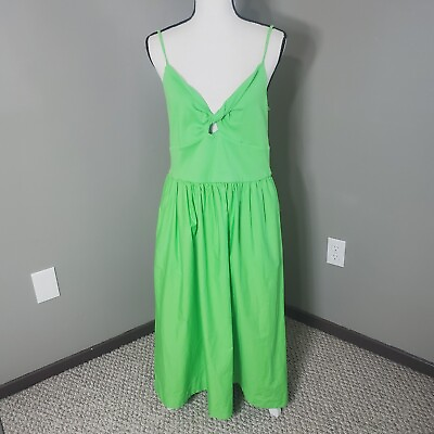 #ad A New Day Target Sundress Womens Size Large Green Knit Ballet Midi Cotton New $20.99