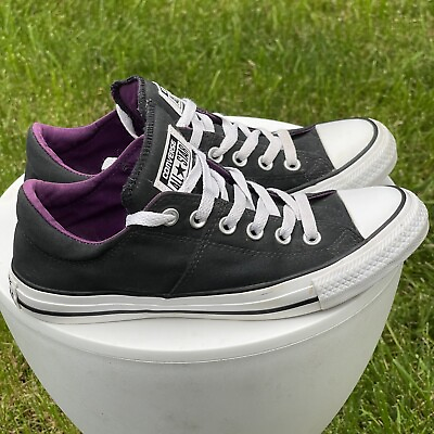Converse Shoes Womens 8 All Star Black Purple Trim Low Madison Sneaker 557987C $26.99