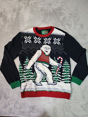 #ad Ugly Christmas Sweater Abominable Snowman Yeti Unisex Large Winter Party Fall $29.95