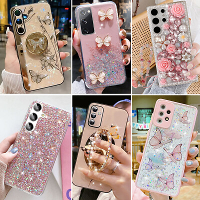 #ad Shockproof Glitter Phone Case Bling Cute Cover for Samsung Galaxy A15 A14 A55 5G $7.98