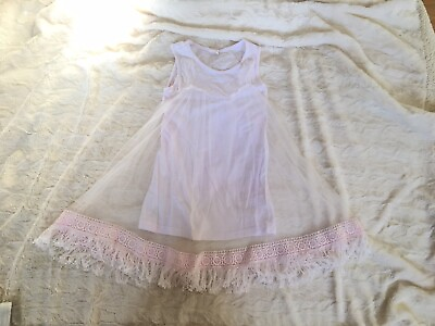 Hurave White Dress Lace Fringe Size 5 Boho Girls $29.99
