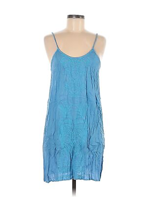#ad BoHo Me Women Blue Casual Dress M $19.74