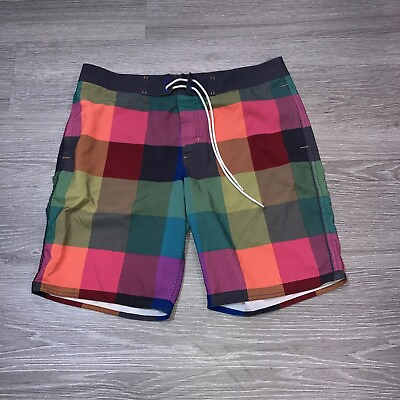 #ad #ad American Eagle Swimsuit Men L Swim Shorts Multicolor Drawstring Trunks $7.19