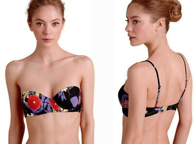 #ad #ad Anthropologie Tropical Bikini Top 36B Medium Underwire Padded Optional Strap NWT $35.00