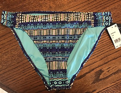 #ad La Blanca Bikini Bottoms Side Shirred Hipster Bikini Turquoise Blue Sz 14 NWT $29.99