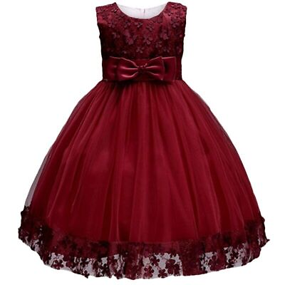 #ad Lace Girls Wedding Party Dresses Baby Kids Costume Evening Ball Dress Teenager $32.27
