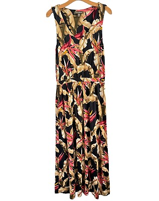 #ad Tommy Bahama Dress Size Medium Multicolor Stretch Long Women Dress $27.99