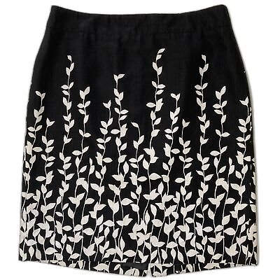 #ad Ann Taylor Mini Skirt Contrasting Vine Fully Lined Zip Close Rom Com Mini Skirt $15.99