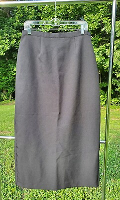 #ad Women#x27;s Long Length Black Pencil Skirt w Zipper and Back Slit $30.00