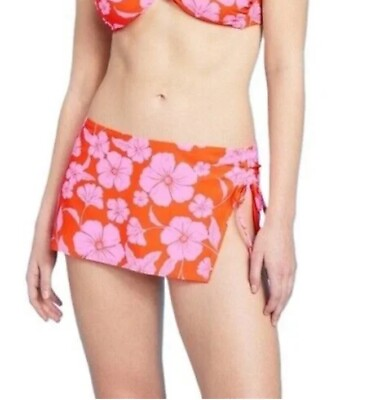#ad Women’s Wild Fable Plus Size Swimsuit Coverup Skirt Orange Floral X $14.99