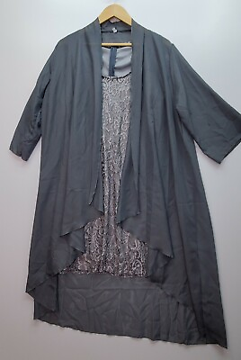 NWOT Cocktail Dress With Shawl Size 12 Gray 007 0011 $19.99