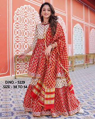 Women Designer Sharara Kurta Dupatta Set Plus Size Salwar Kameez Partywear Dress $37.33
