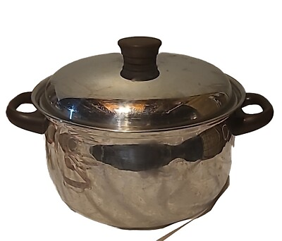 #ad Sears 8 qt Vintage Stock Pot Stainless Steel 5.5quot; X 10.5quot; Made Belgium $49.99